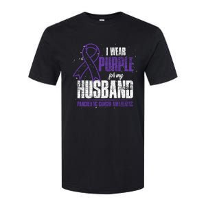 I Wear Purple For My Husband Pancreatic Cancer Awareness Gift Softstyle CVC T-Shirt