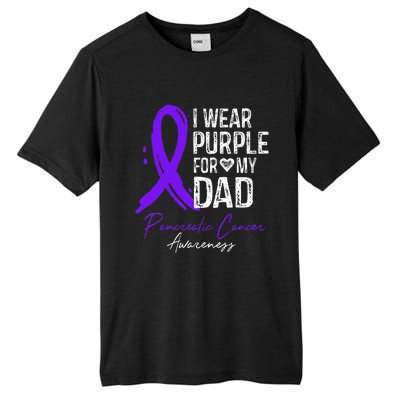 I Wear Purple For My Dad Pancreatic Cancer Awareness  Tall Fusion ChromaSoft Performance T-Shirt