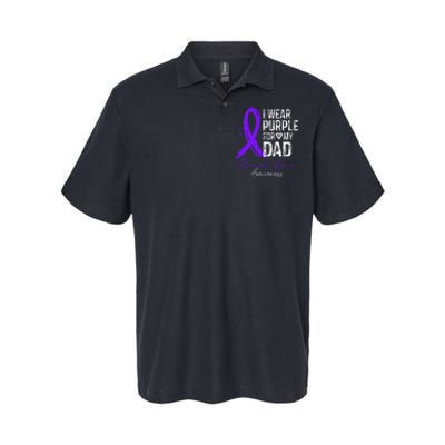 I Wear Purple For My Dad Pancreatic Cancer Awareness  Softstyle Adult Sport Polo