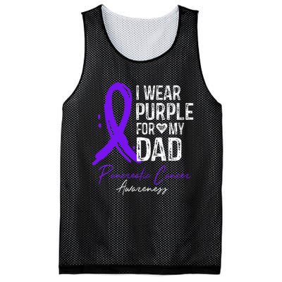 I Wear Purple For My Dad Pancreatic Cancer Awareness  Mesh Reversible Basketball Jersey Tank