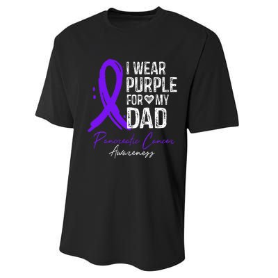 I Wear Purple For My Dad Pancreatic Cancer Awareness  Performance Sprint T-Shirt