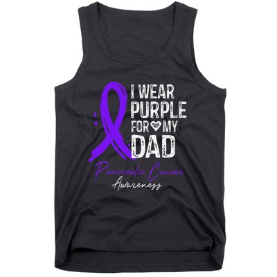 I Wear Purple For My Dad Pancreatic Cancer Awareness  Tank Top