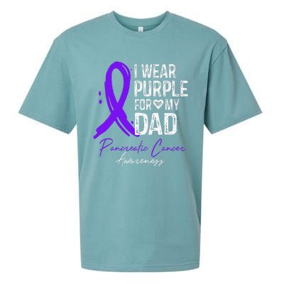 I Wear Purple For My Dad Pancreatic Cancer Awareness  Sueded Cloud Jersey T-Shirt