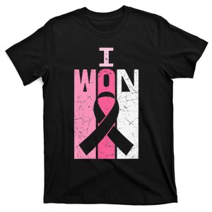 I Won Pink Ribbon Breast Cancer Awareness Survivor T-Shirt