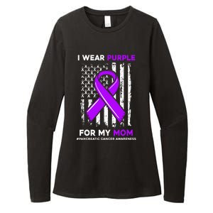 I Wear Purple For My Mom Mother Pancreatic Cancer Awareness  Womens CVC Long Sleeve Shirt