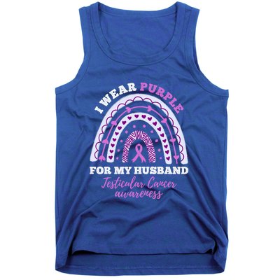 I Wear Purple For My Husband Testicular Cancer Awareness Gift Tank Top