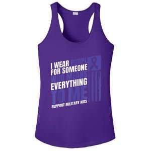 I Wear Purple Up For Military Kid Military Child Month Ladies PosiCharge Competitor Racerback Tank