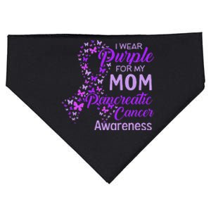 I wear Purple for my Mom Pancreatic Cancer  USA-Made Doggie Bandana