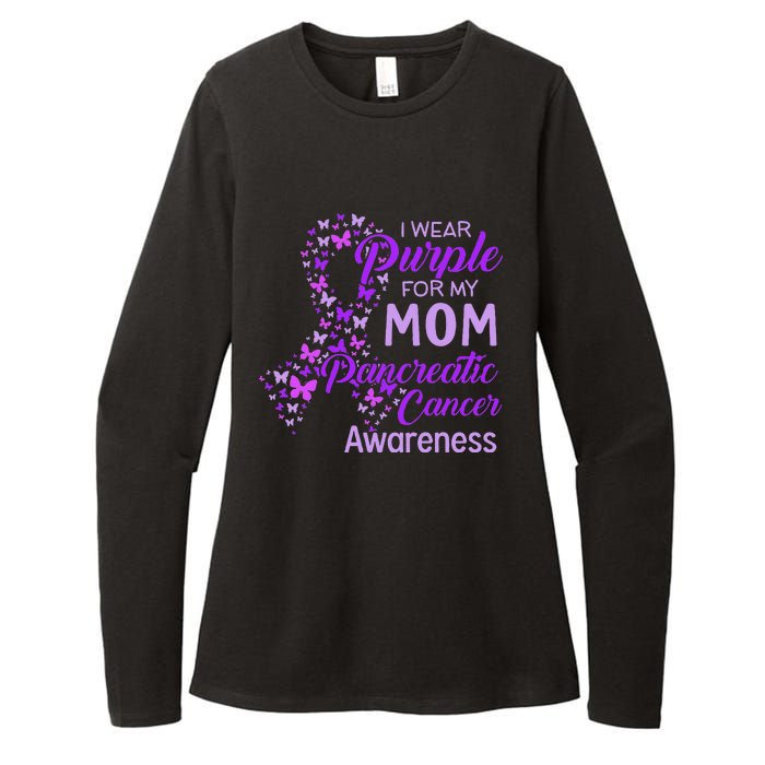 I wear Purple for my Mom Pancreatic Cancer  Womens CVC Long Sleeve Shirt