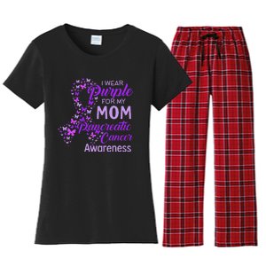 I wear Purple for my Mom Pancreatic Cancer  Women's Flannel Pajama Set