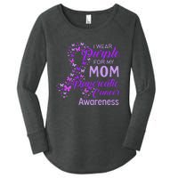 I wear Purple for my Mom Pancreatic Cancer  Women's Perfect Tri Tunic Long Sleeve Shirt