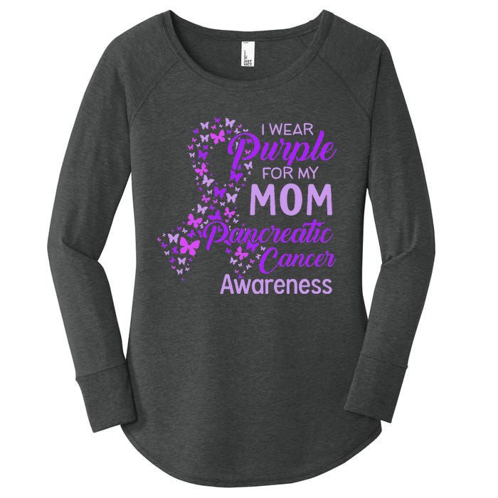 I wear Purple for my Mom Pancreatic Cancer  Women's Perfect Tri Tunic Long Sleeve Shirt