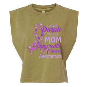 I wear Purple for my Mom Pancreatic Cancer  Garment-Dyed Women's Muscle Tee