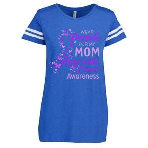 I wear Purple for my Mom Pancreatic Cancer  Enza Ladies Jersey Football T-Shirt