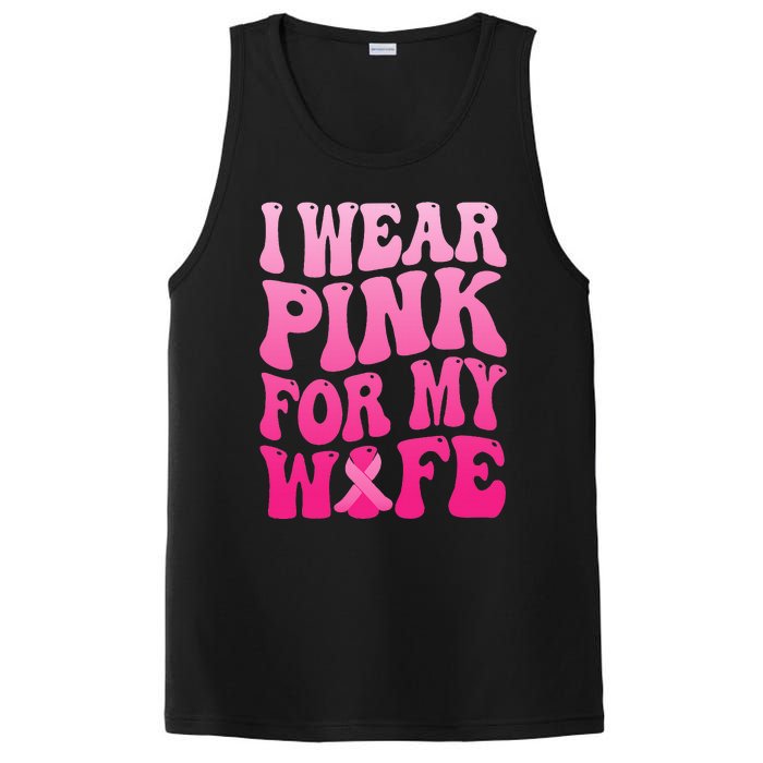 I Wear Pink For My Wife Breast Cancer Support Squad Ribbon PosiCharge Competitor Tank