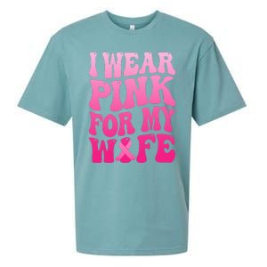 I Wear Pink For My Wife Breast Cancer Support Squad Ribbon Sueded Cloud Jersey T-Shirt