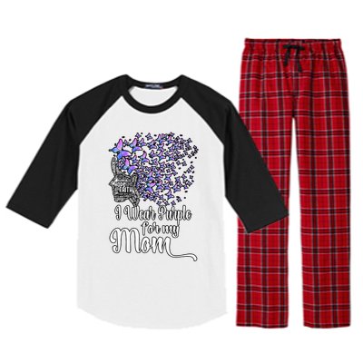 I Wear Purple For My Mom Alzheimers Raglan Sleeve Pajama Set