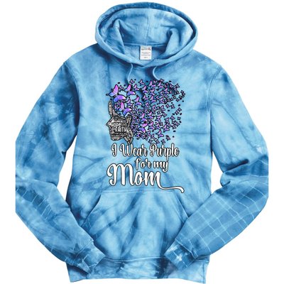 I Wear Purple For My Mom Alzheimers Tie Dye Hoodie