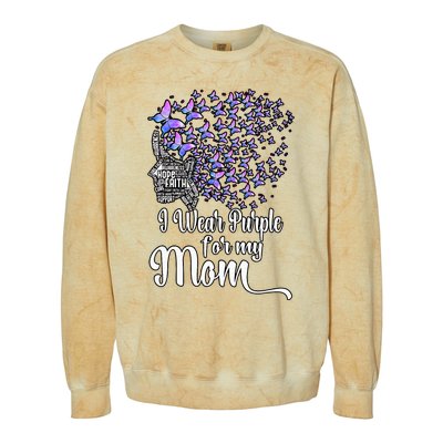 I Wear Purple For My Mom Alzheimers Colorblast Crewneck Sweatshirt