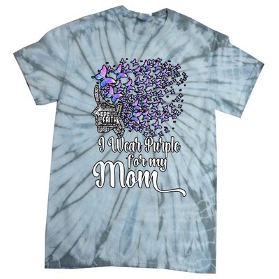 I Wear Purple For My Mom Alzheimers Tie-Dye T-Shirt