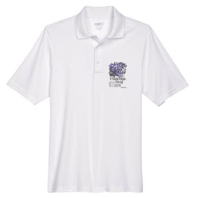 I Wear Purple For My Mom Alzheimers Men's Origin Performance Pique Polo