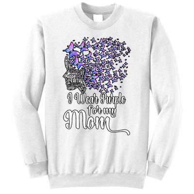 I Wear Purple For My Mom Alzheimers Sweatshirt