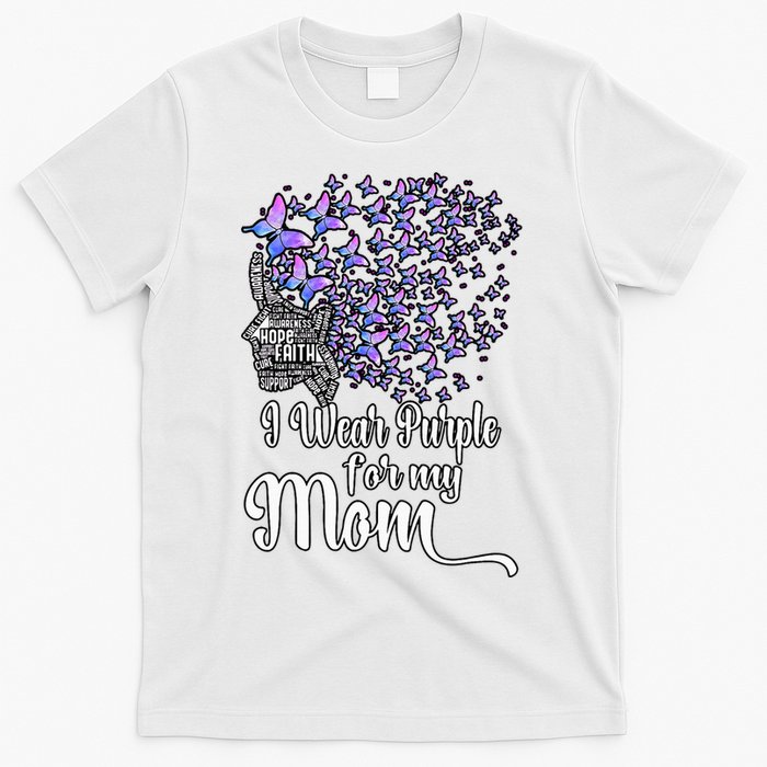 I Wear Purple For My Mom Alzheimers T-Shirt