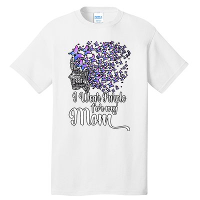 I Wear Purple For My Mom Alzheimers Tall T-Shirt