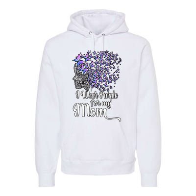 I Wear Purple For My Mom Alzheimers Premium Hoodie