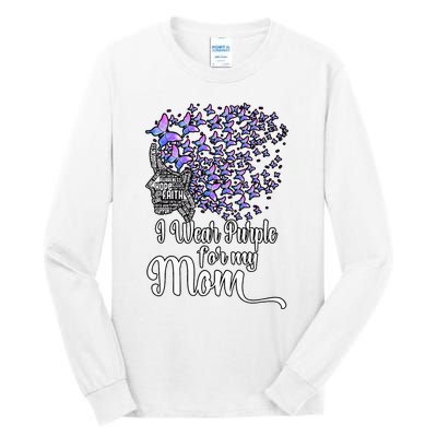 I Wear Purple For My Mom Alzheimers Tall Long Sleeve T-Shirt