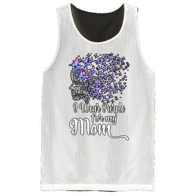 I Wear Purple For My Mom Alzheimers Mesh Reversible Basketball Jersey Tank