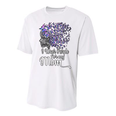 I Wear Purple For My Mom Alzheimers Performance Sprint T-Shirt