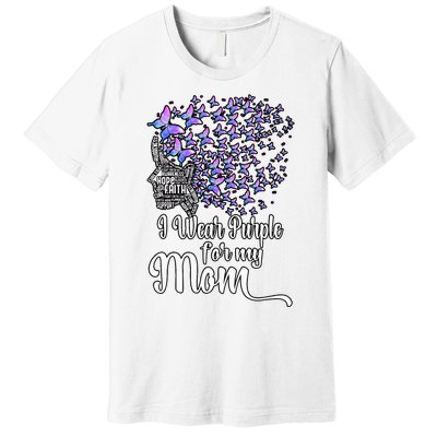 I Wear Purple For My Mom Alzheimers Premium T-Shirt