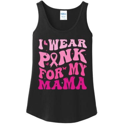 I Wear Pink for my Mama Groovy Breast Cancer Ladies Essential Tank