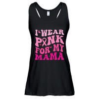 I Wear Pink for my Mama Groovy Breast Cancer Ladies Essential Flowy Tank