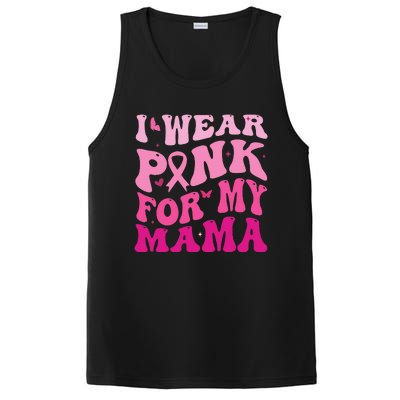 I Wear Pink for my Mama Groovy Breast Cancer PosiCharge Competitor Tank