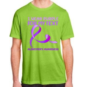 I Wear Purple For My Personalize Text Alzheimer's Awareness Adult ChromaSoft Performance T-Shirt