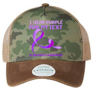 I Wear Purple For My Personalize Text Alzheimer's Awareness Legacy Tie Dye Trucker Hat