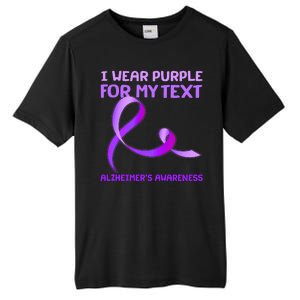 I Wear Purple For My Personalize Text Alzheimer's Awareness Tall Fusion ChromaSoft Performance T-Shirt