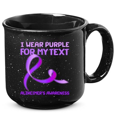 I Wear Purple For My Personalize Text Alzheimer's Awareness 15oz Campfire Ceramic Mug