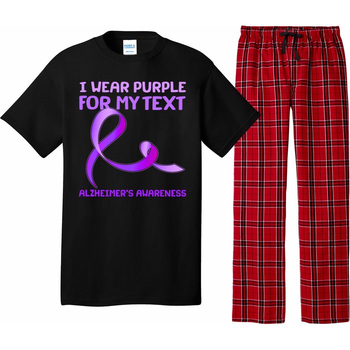 I Wear Purple For My Personalize Text Alzheimer's Awareness Pajama Set