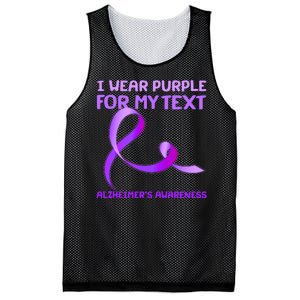 I Wear Purple For My Personalize Text Alzheimer's Awareness Mesh Reversible Basketball Jersey Tank