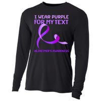 I Wear Purple For My Personalize Text Alzheimer's Awareness Cooling Performance Long Sleeve Crew