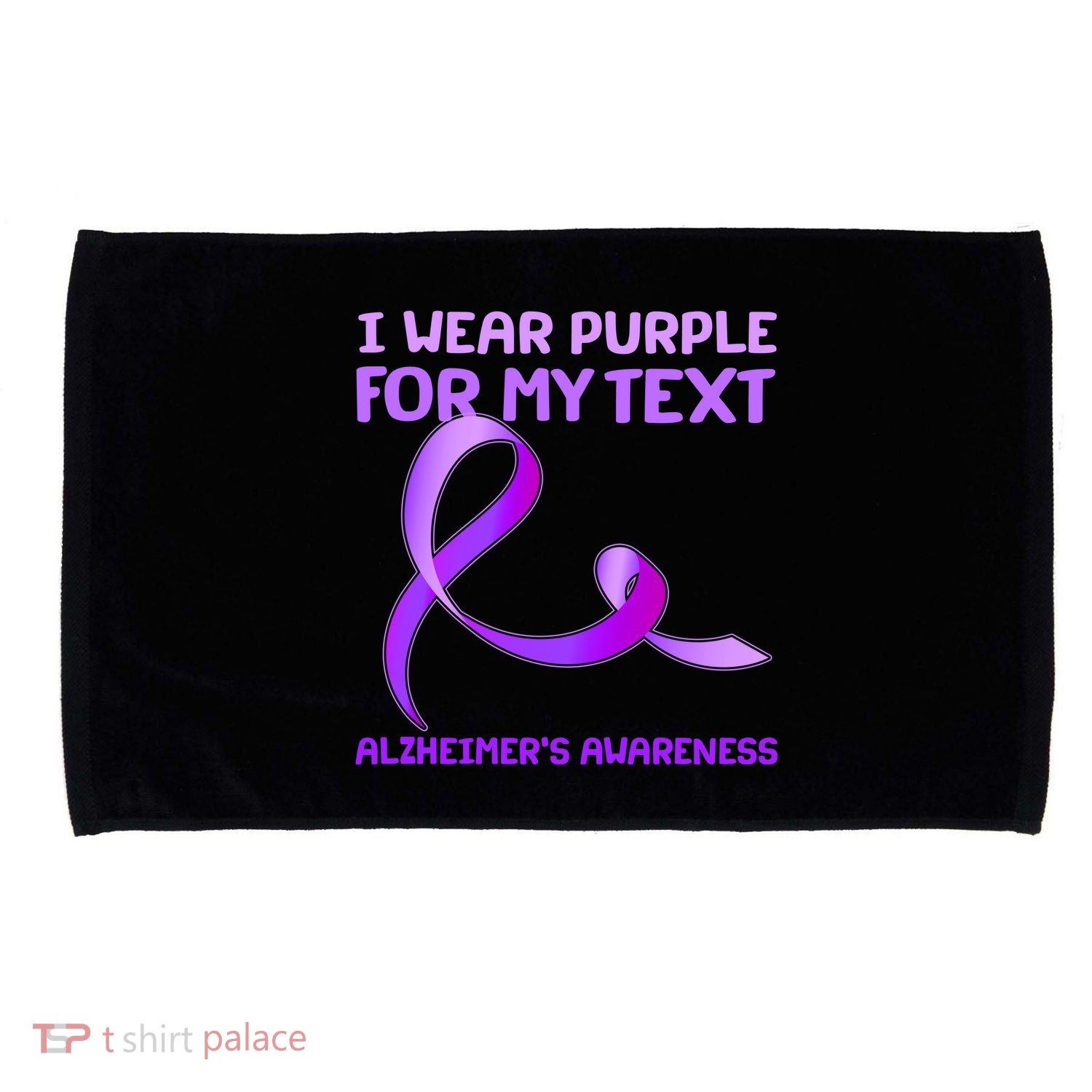 I Wear Purple For My Personalize Text Alzheimer's Awareness Microfiber Hand Towel