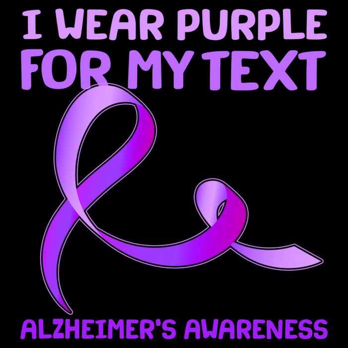 I Wear Purple For My Personalize Text Alzheimer's Awareness Womens T-Shirt
