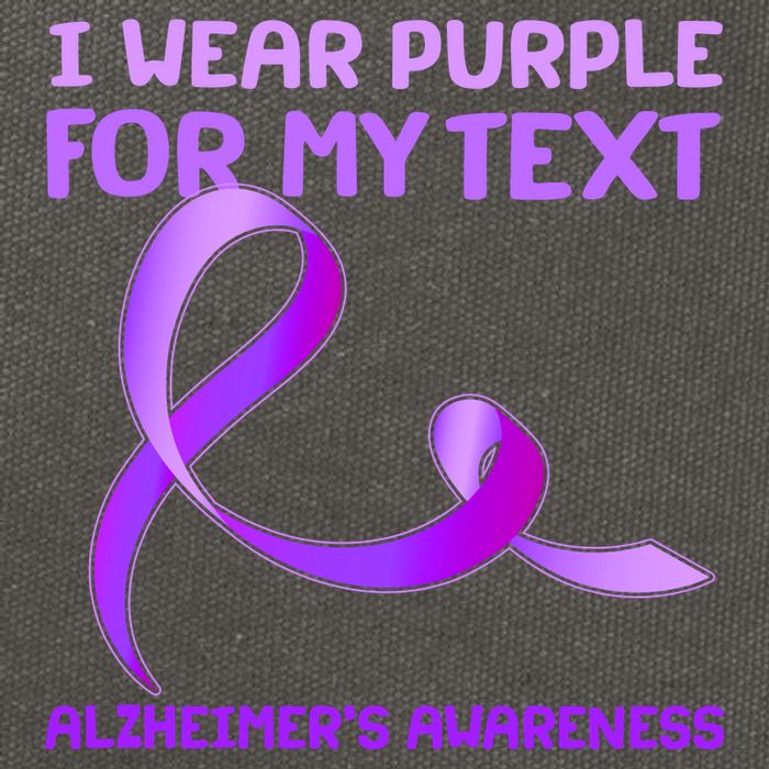 I Wear Purple For My Personalize Text Alzheimer's Awareness Cotton Canvas Backpack