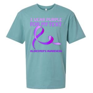 I Wear Purple For My Personalize Text Alzheimer's Awareness Sueded Cloud Jersey T-Shirt