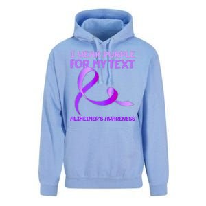 I Wear Purple For My Personalize Text Alzheimer's Awareness Unisex Surf Hoodie