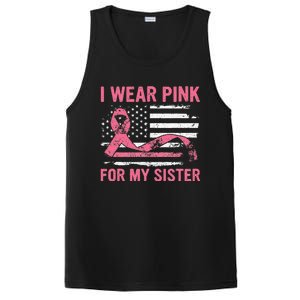 I Wear Pink For My Sister Breast Cancer Awareness USA Flag PosiCharge Competitor Tank