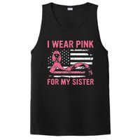 I Wear Pink For My Sister Breast Cancer Awareness USA Flag PosiCharge Competitor Tank